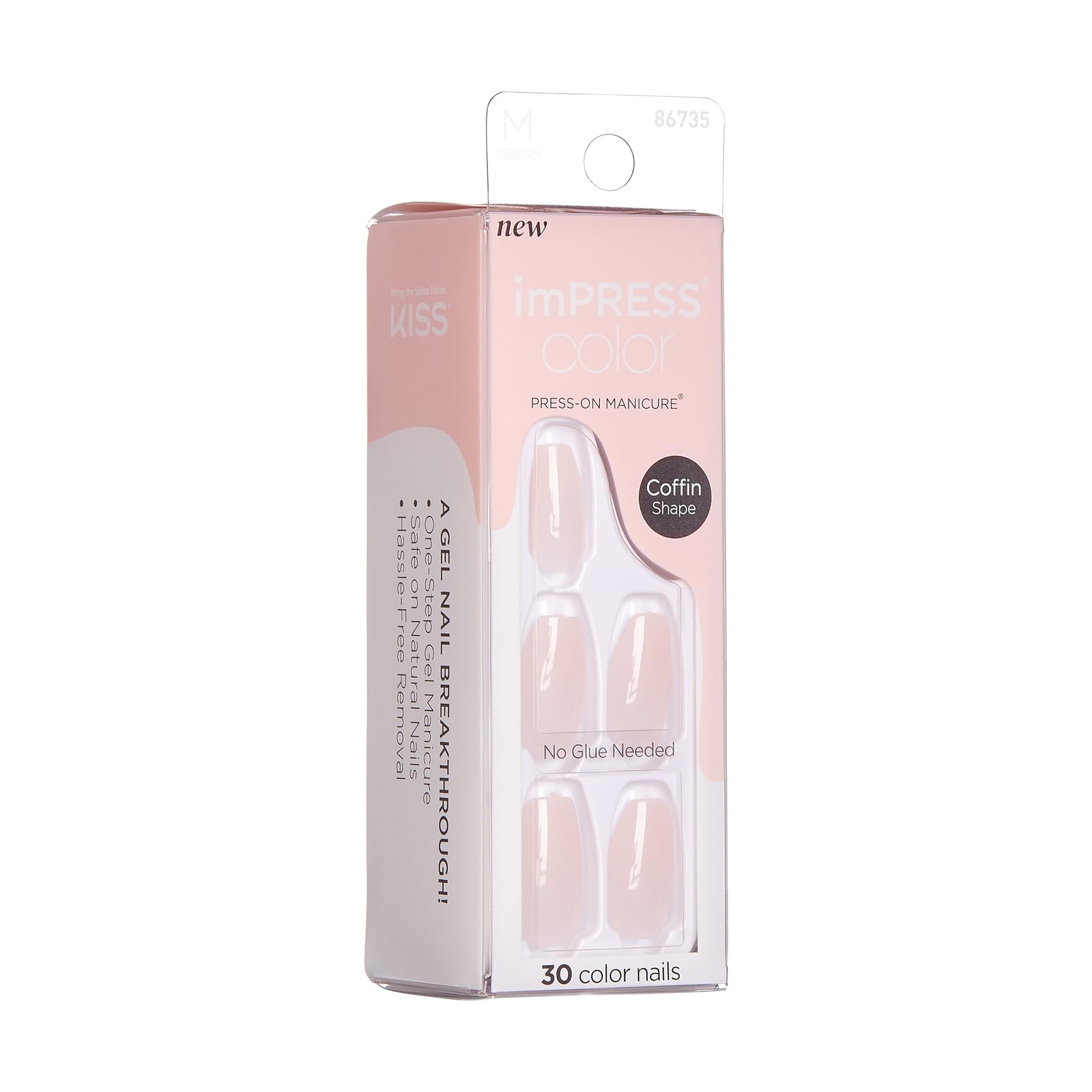 KISS imPRESS Color Press-On Nails Polish-Free Manicure Set, ‘Serendipity’,