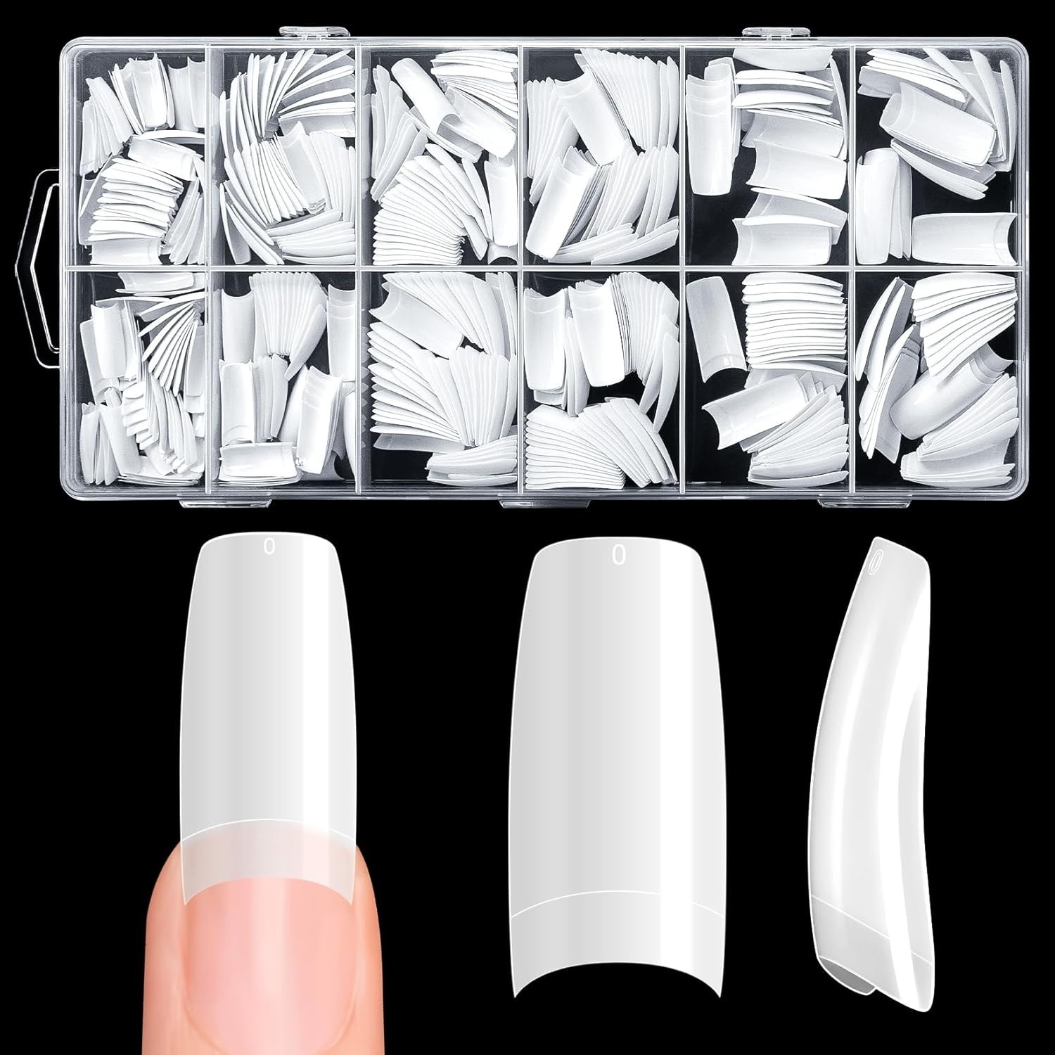 Professional French Acrylic Nail Tips – 500PCS Flexible Half Cover for Salons