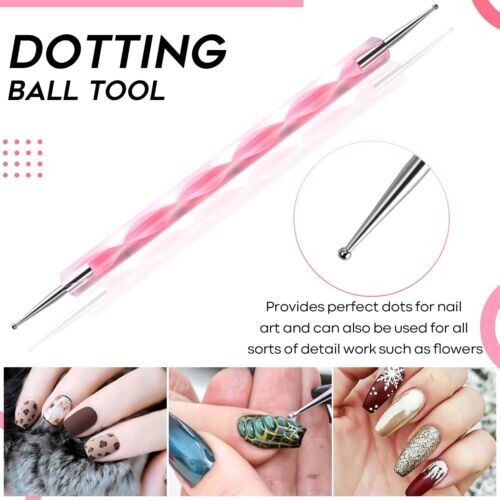 8Pcs Nail Art Brush Set, 7Pcs Nail Brushes + 1Pc Nail Dotting Tool