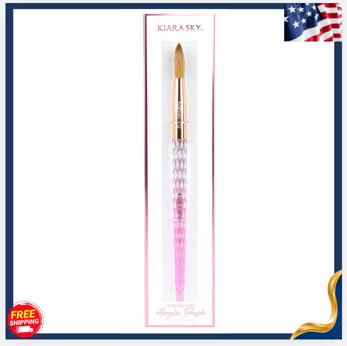 New Kolinsky Acrylic Nail Brush #12 Pure Sable Hair Pink Handle