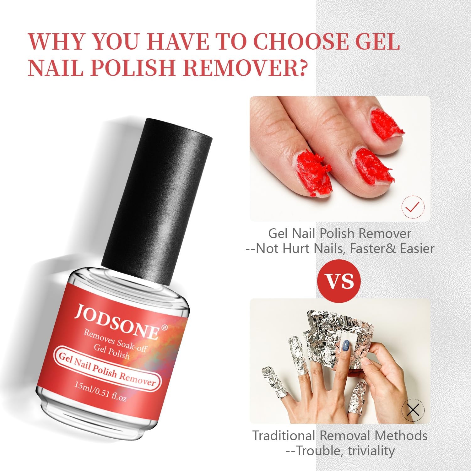 JODSONE 15ML Gel Nail Polish Remover No Need 0.51 Fl Oz (Pack of 1), A06