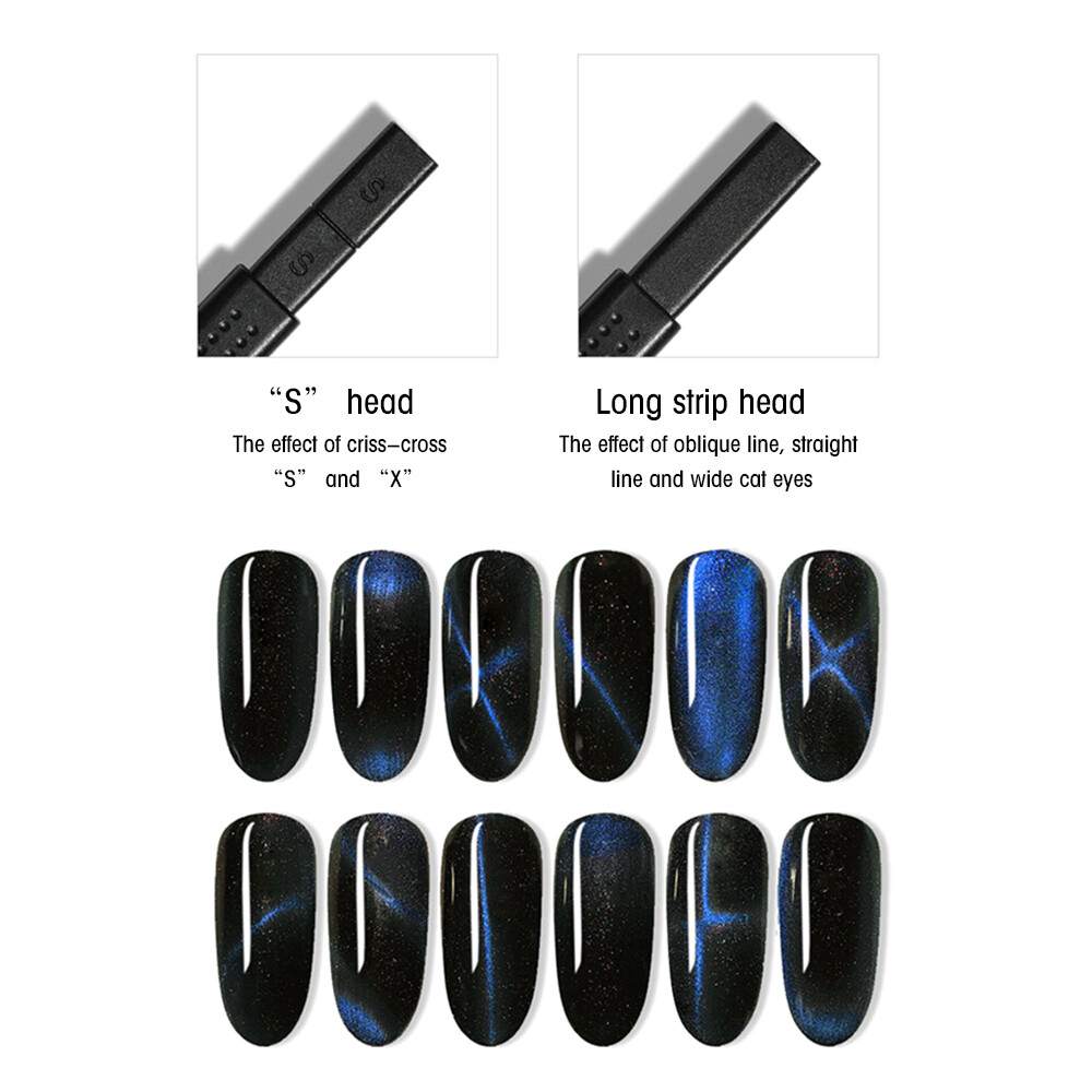 6Pcs Nail Magnet Tool Set With Double Head Flower Design Fr Cat Eye Use DIY S3T1