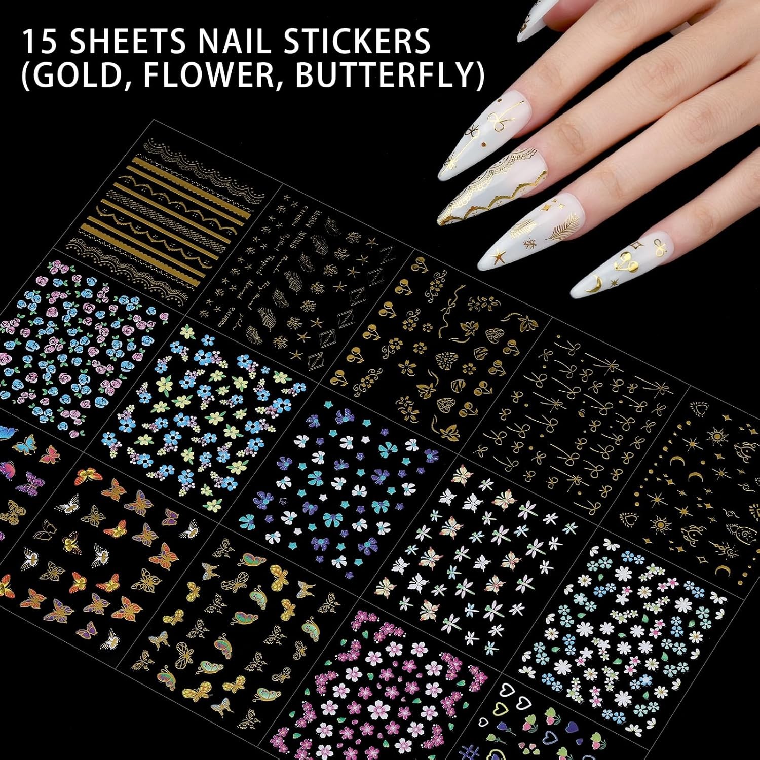 Teenitor Nail Art Kit: Gems, Rhinestones, Brushes, Stand & Stickers