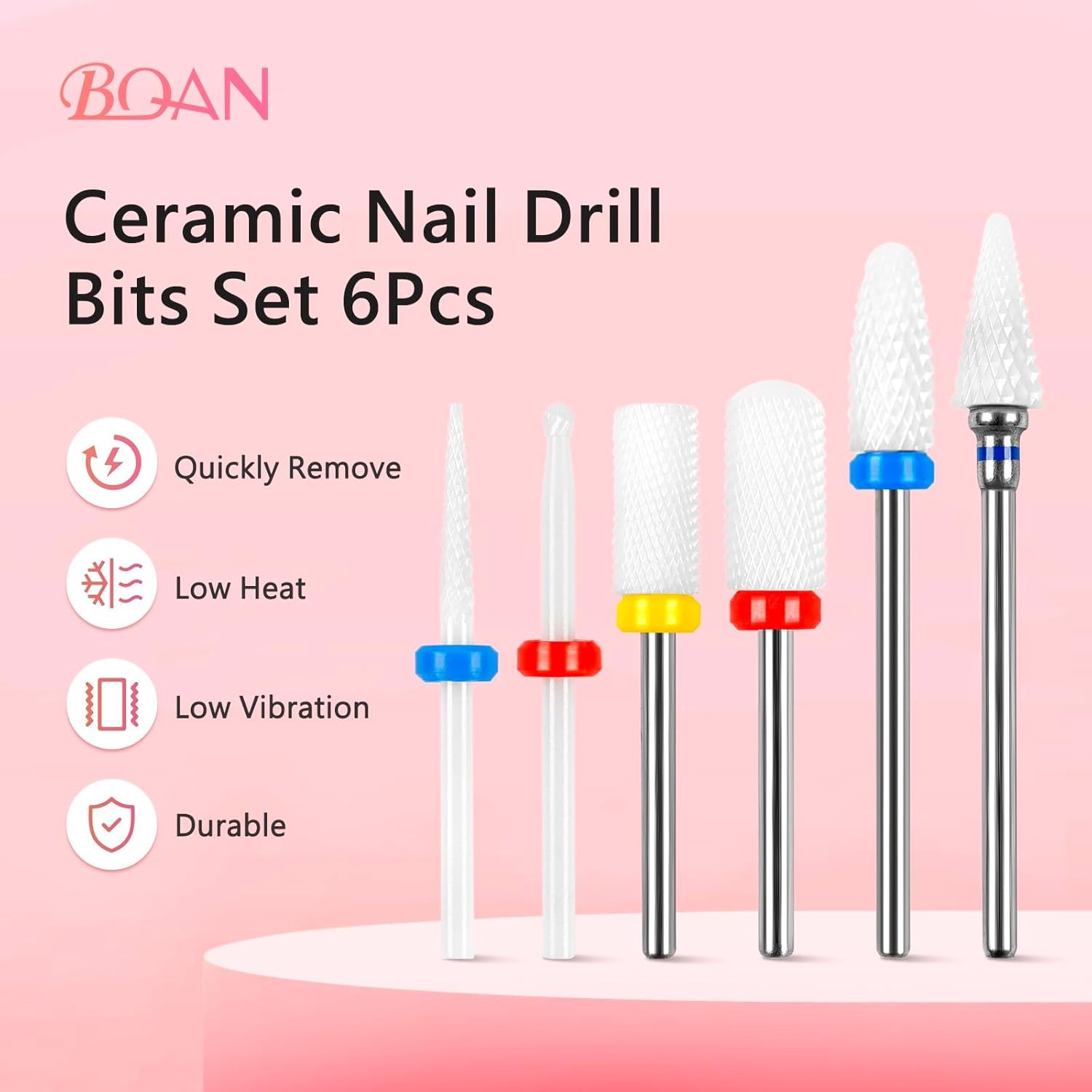 Nail Drill Bits Set – Ceric Bits 3/32” for Prep. Cuticle Removal,