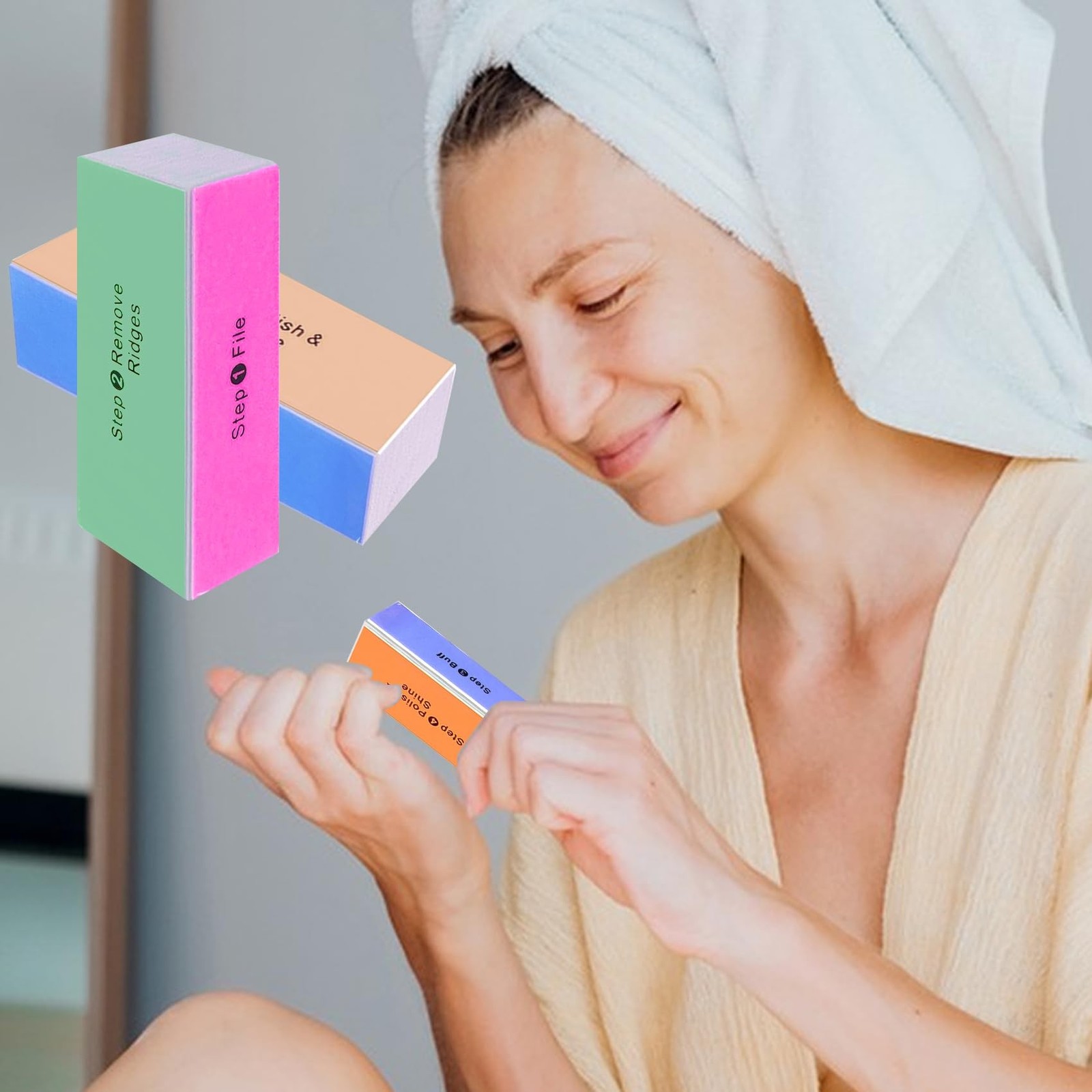 SKYPIA 2 Packs 4 Way Nail Buffer Block Nail Files and Buffers, Smooth & Buff …