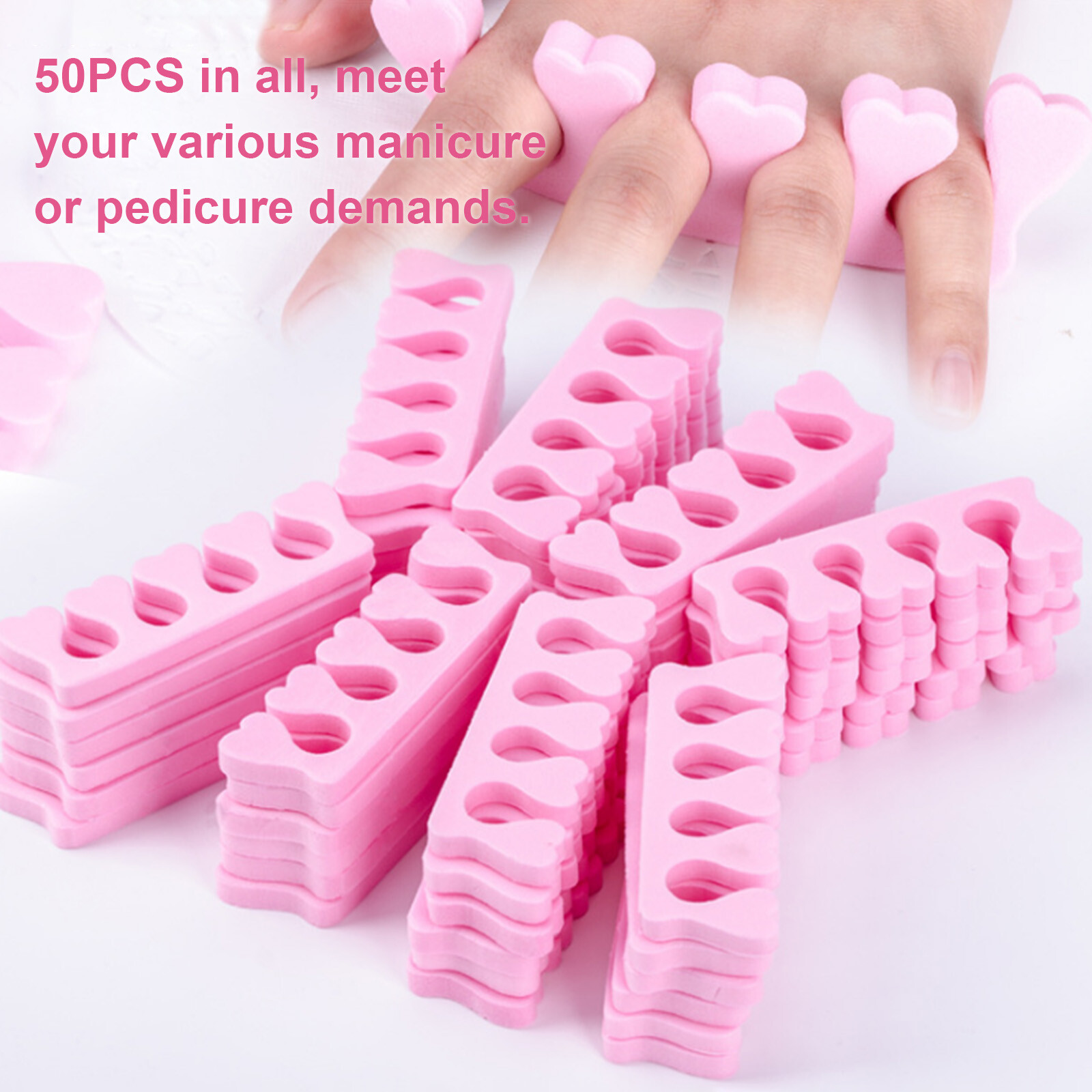 50PCS Soft Sponge Finger Toe Separator Divider Spacer EVA Foam Nail Art R5H6