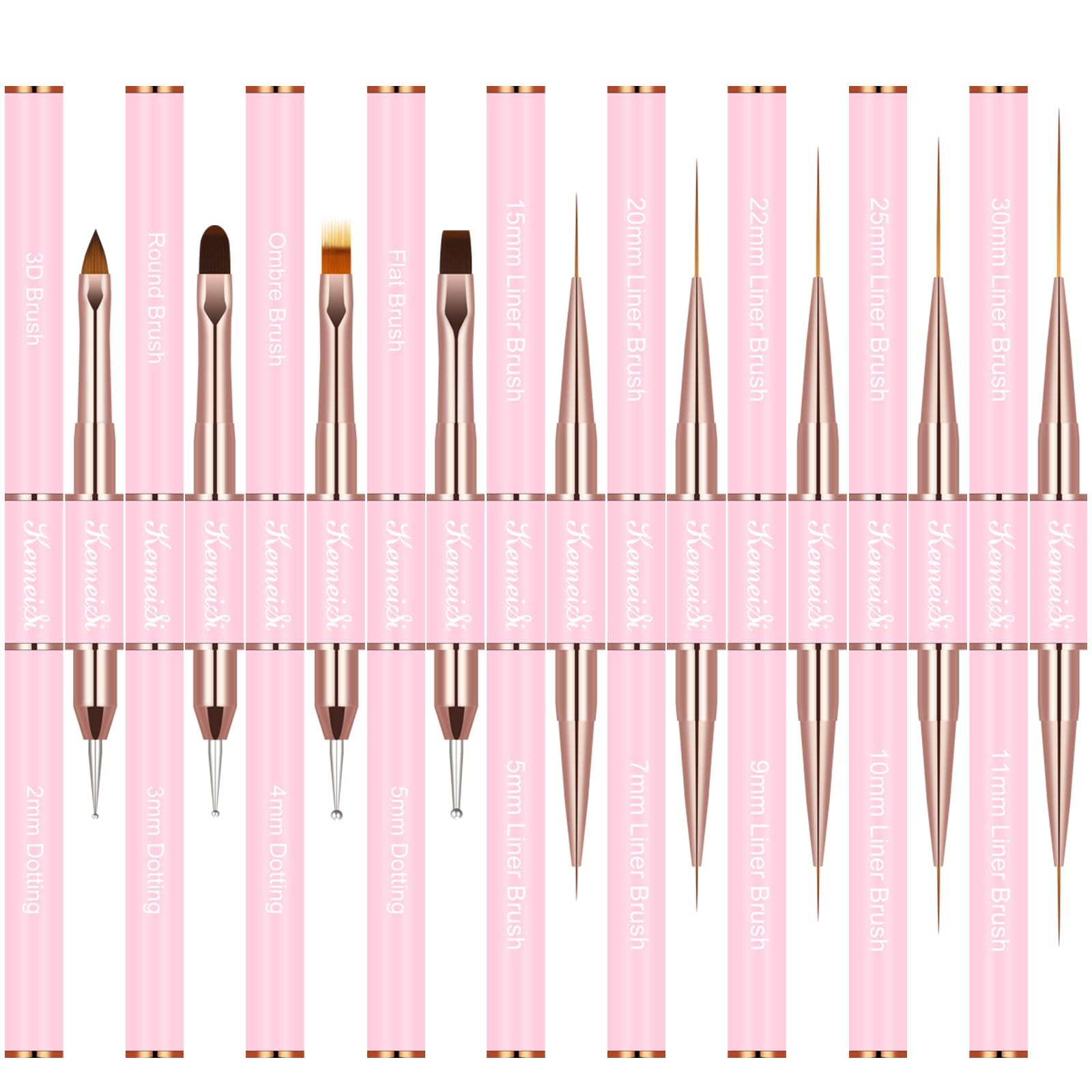 Nail Art Brush Set, 9PCS Double-Ended Acrylic Liner Brush Dotting Pen for Gel…