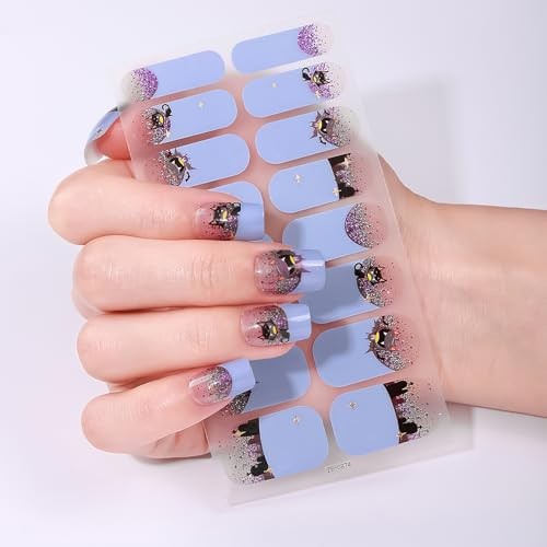 6 Sheets Halloween Nail Wraps Full Stickers Nail Polish Strips, DIY Self