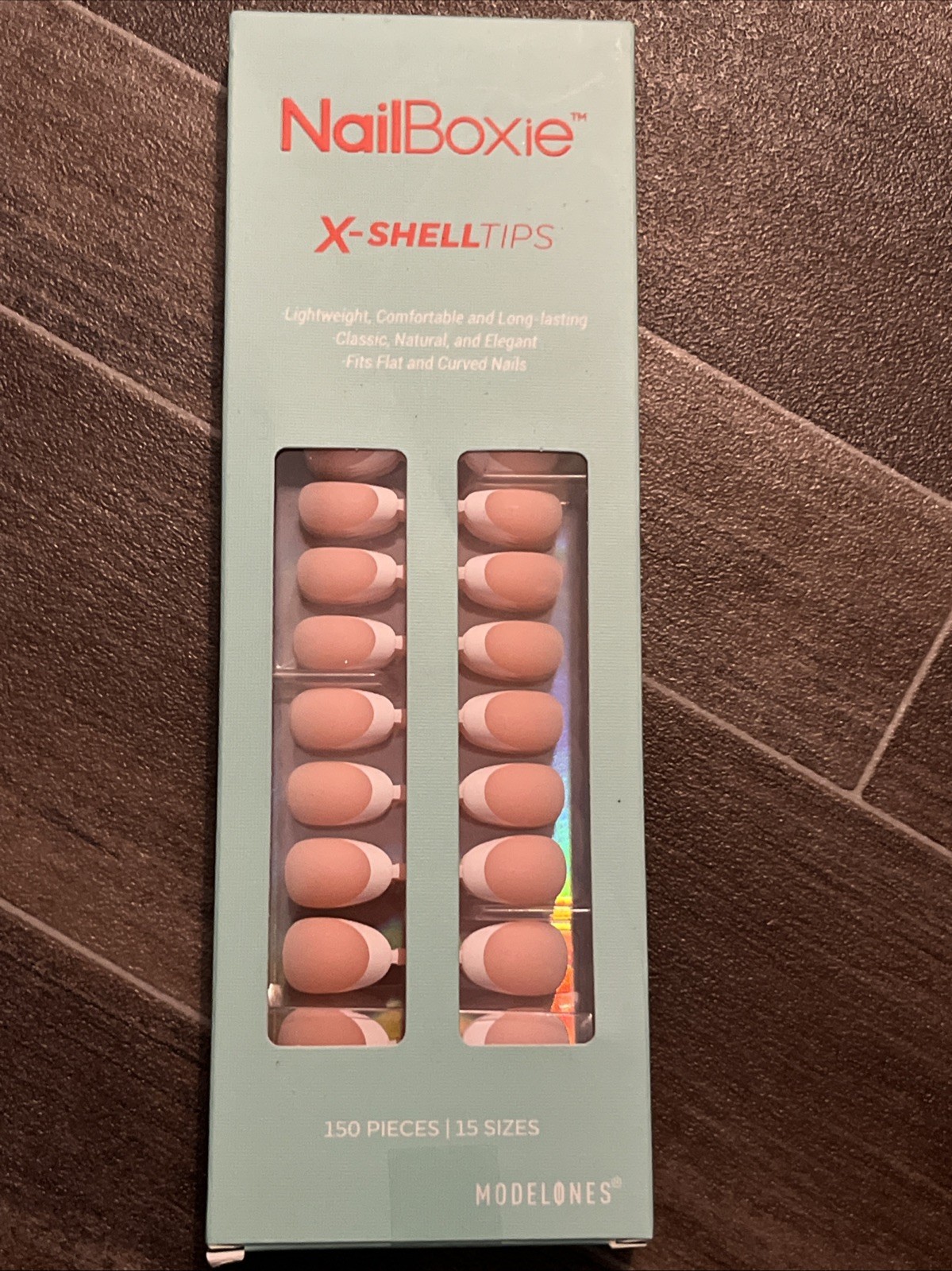 Modelones French Tip Press on Nails, 150 Pcs Pink Almond Nail Tips
