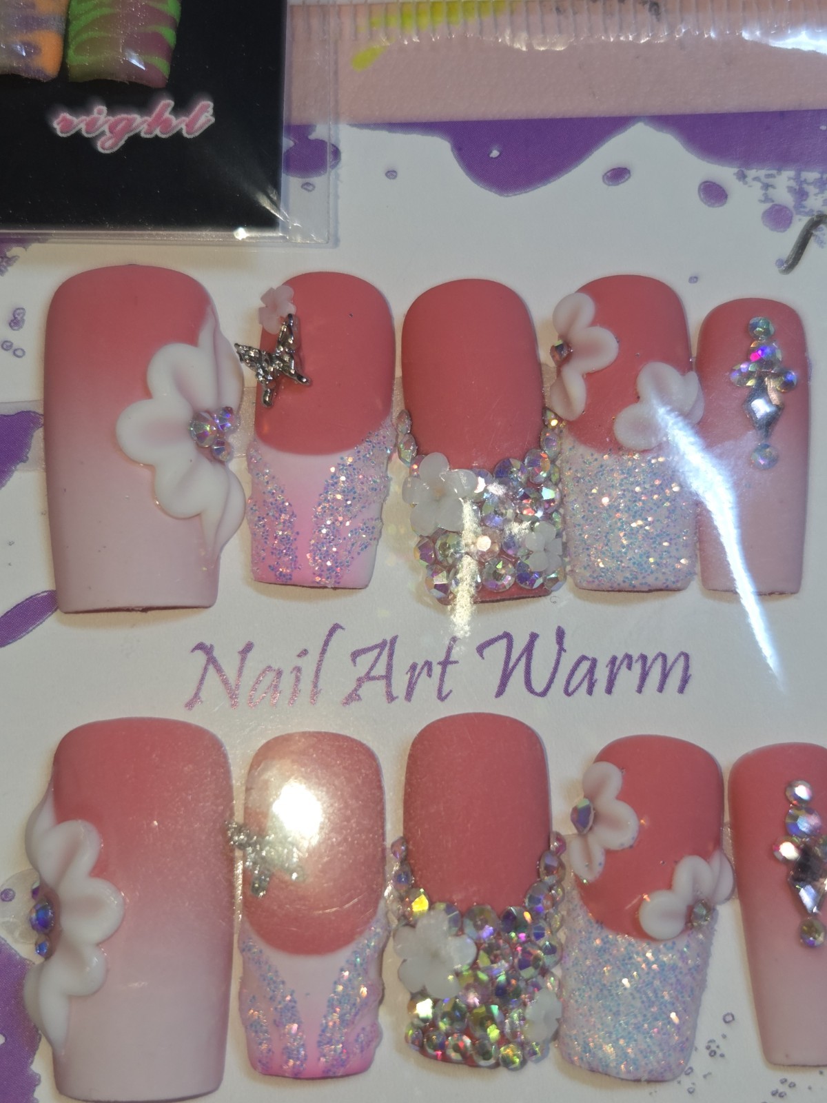 Press On Nails Handmade Medium Short Square Bundle Of 3