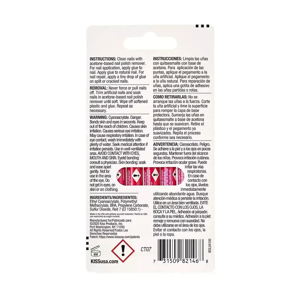 KISS Pink Gel Nail Glue IBGL04 12 Pack