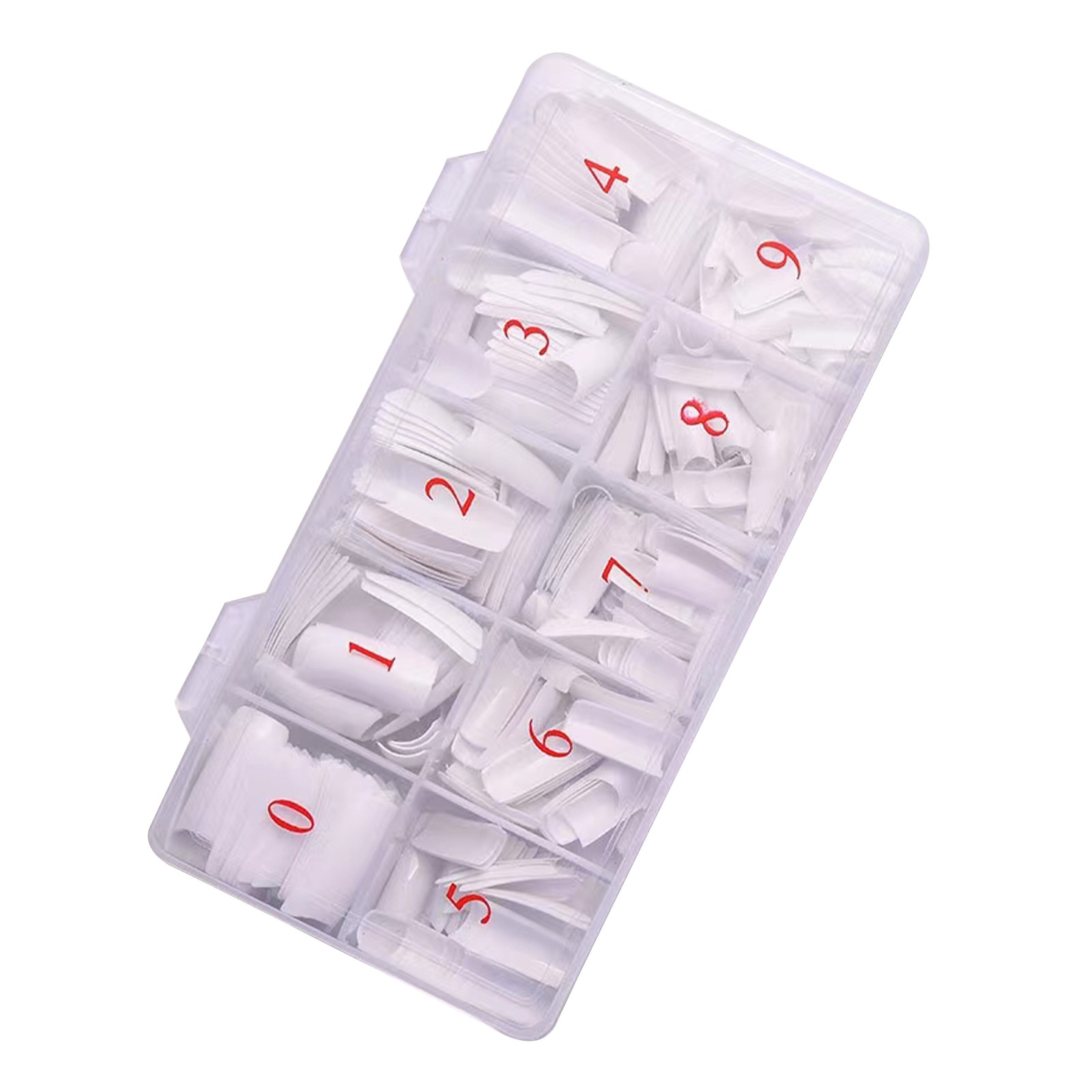 500pcs 10 Sizes Fashion Manicure Full Cover Natural False Nails Fake Tips Tool c