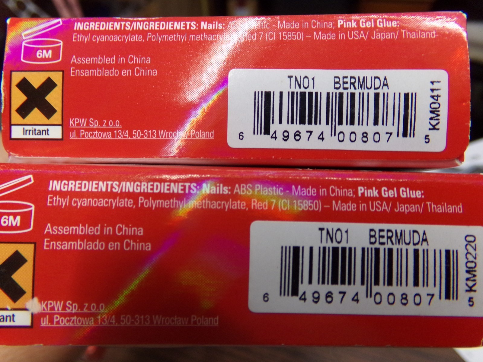 Lot of 2 Packs Kiss Toenails French Bermuda Glue-On