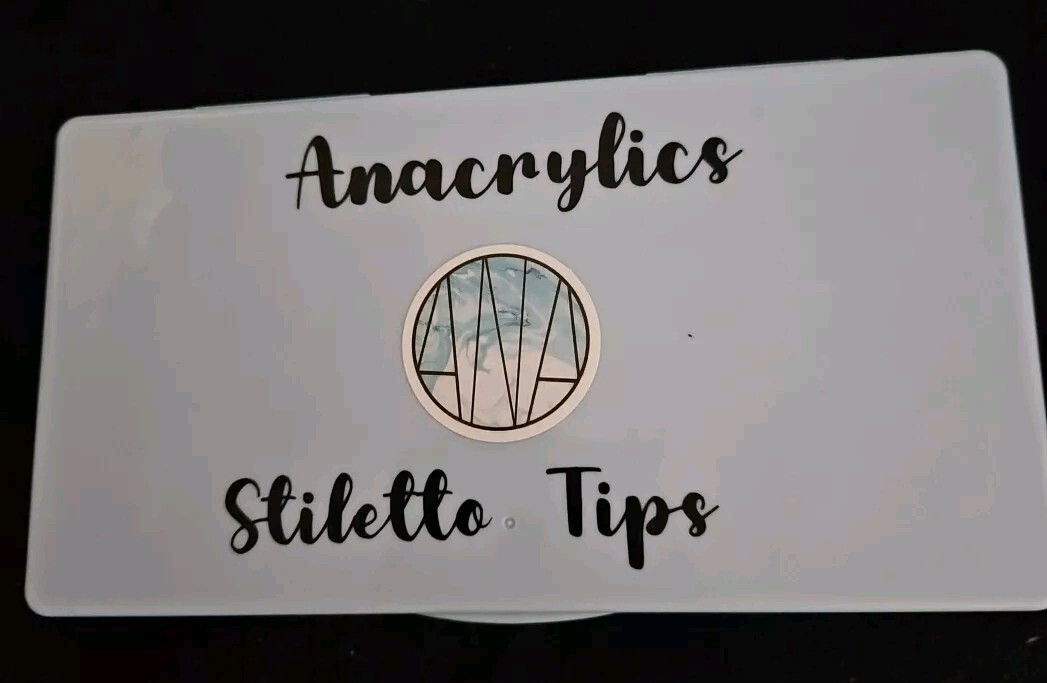 Anacrylics Color Powders Lot Of 16 Jars W/ Stiletto And Tapered Square Tips