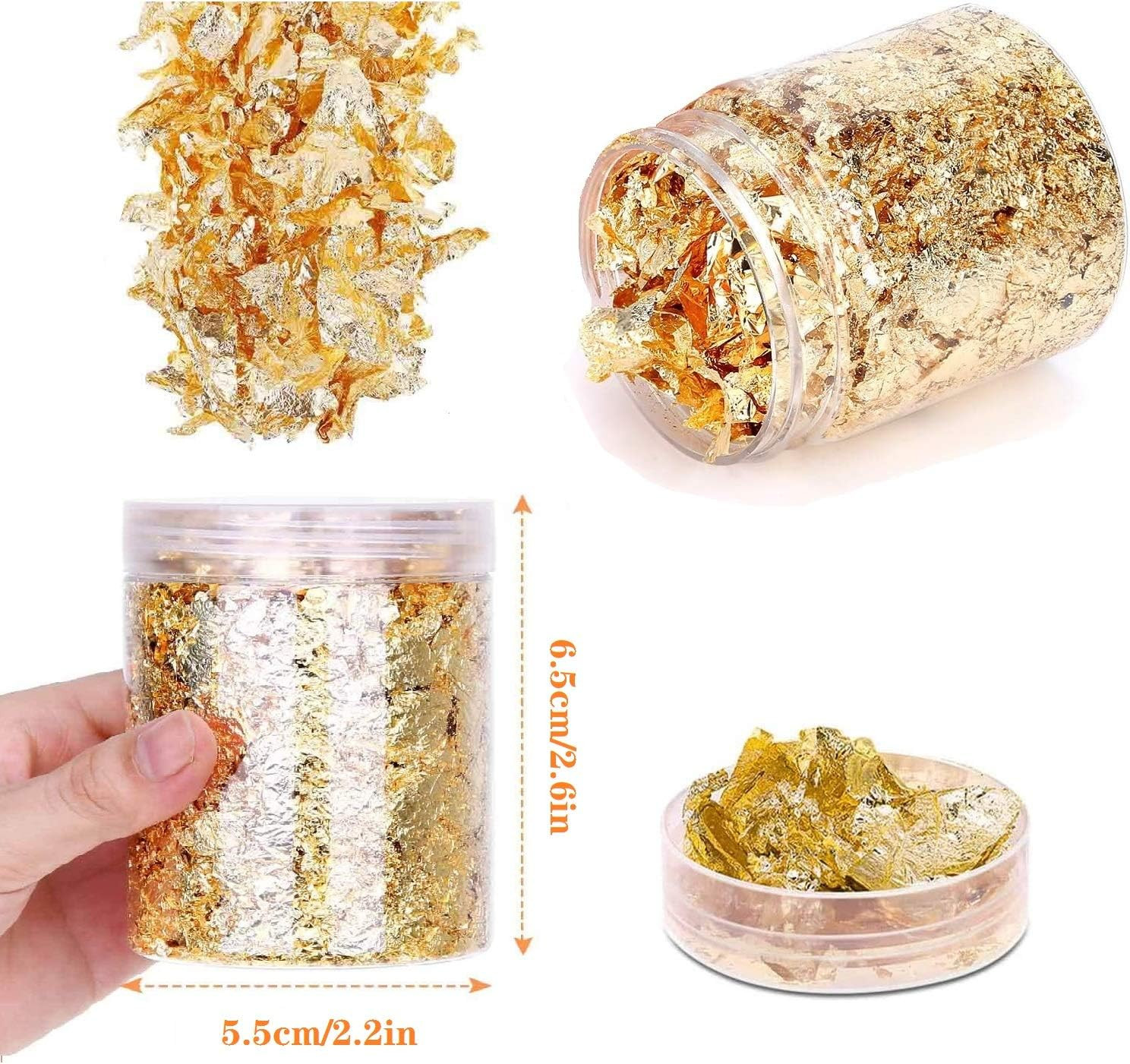 Gold Glitter Foil Flakes For Nail Art Resin Crafts Home Decor 10G Pack