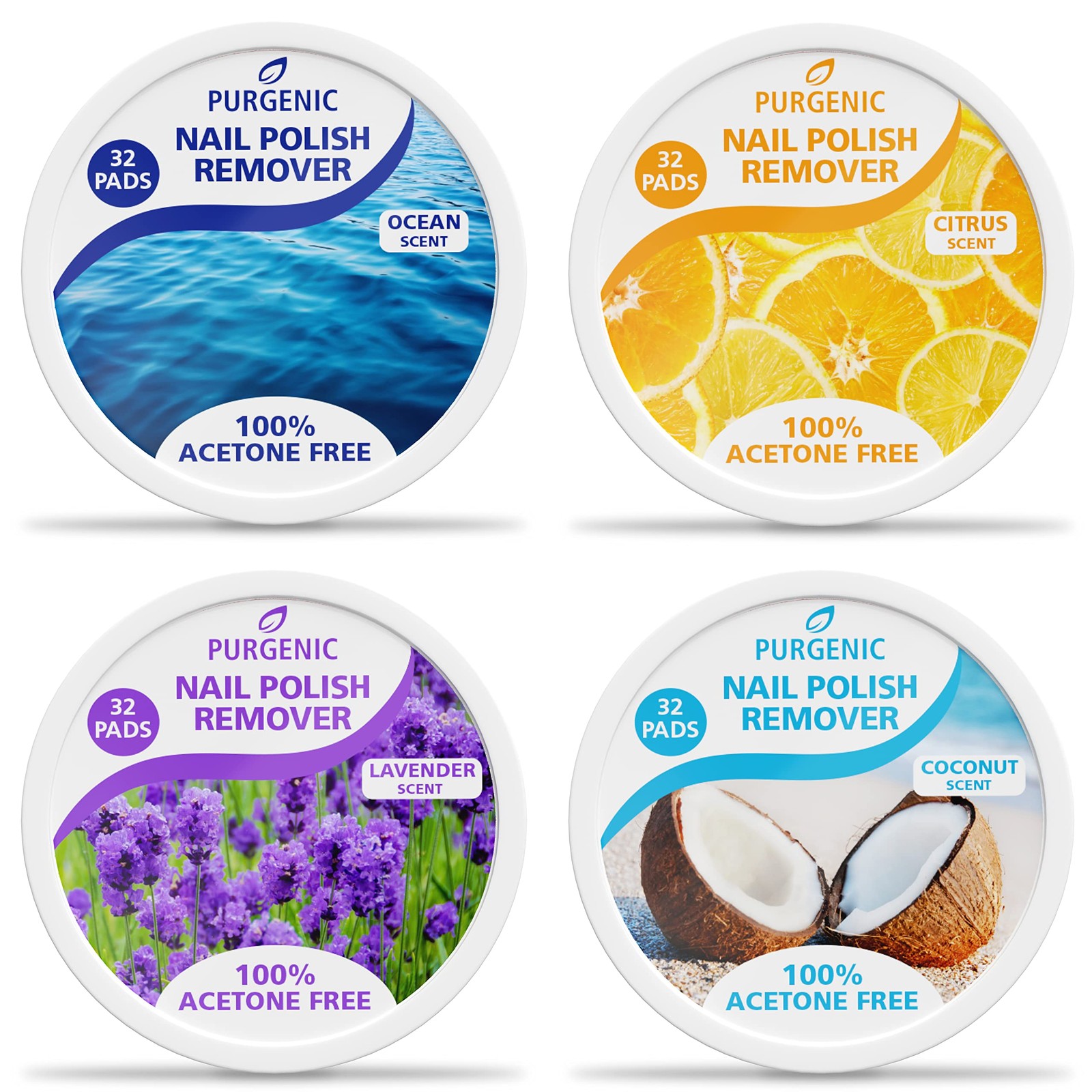 Purgenic Nail Polish Remover Pads – (128 Count) – On 128 Count (Pack of 4)