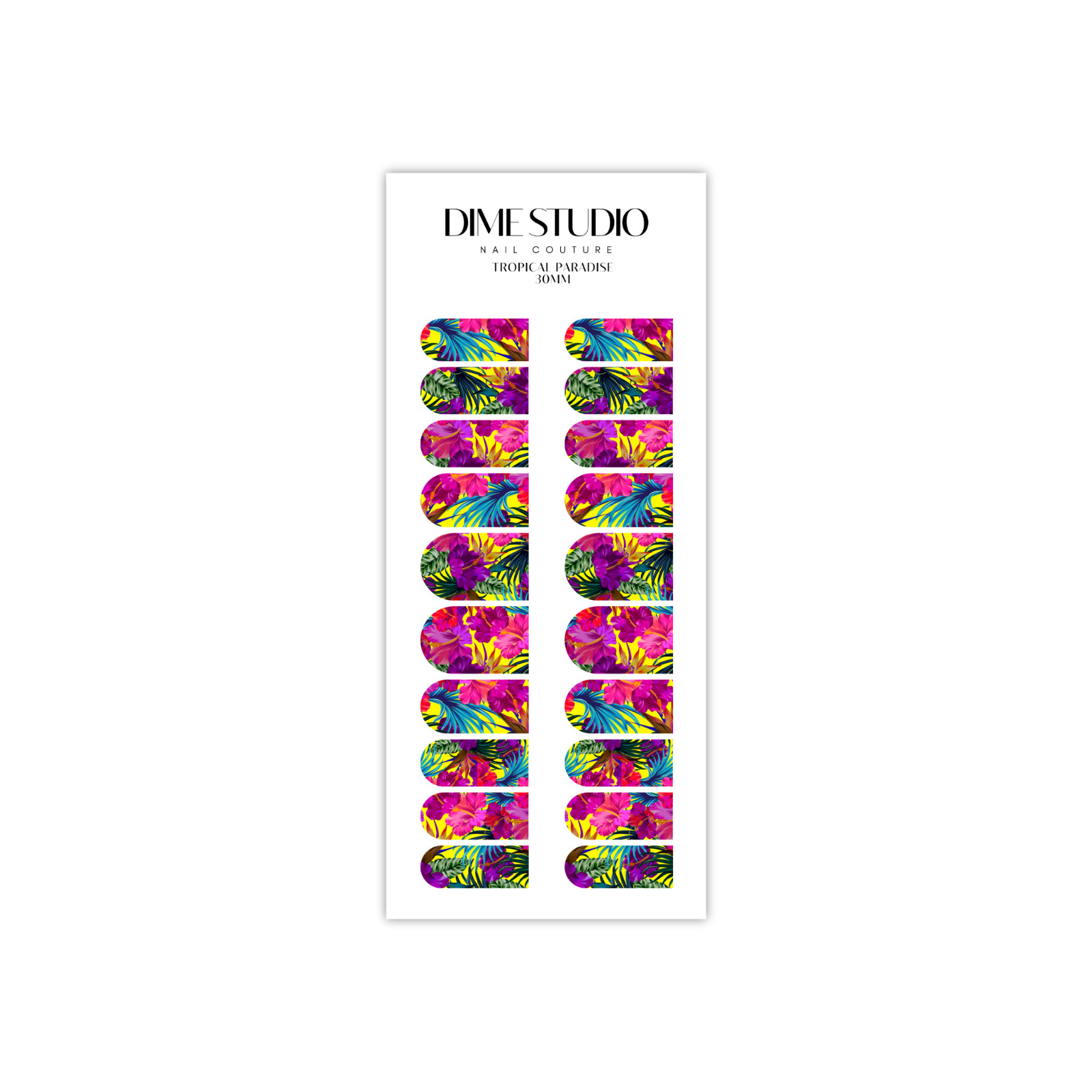 Tropical Floral Hibiscus Paradise Nail Decals Water Transfer Nail Wraps