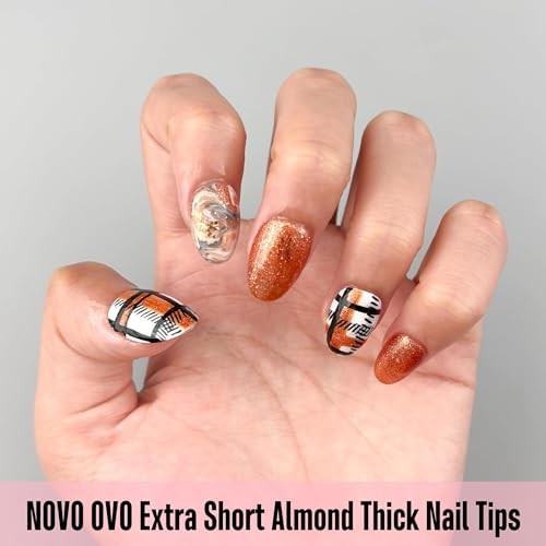 Extra Short Almond Nail Tips, Thick Extra Short Almond Thick Nail Tips 224