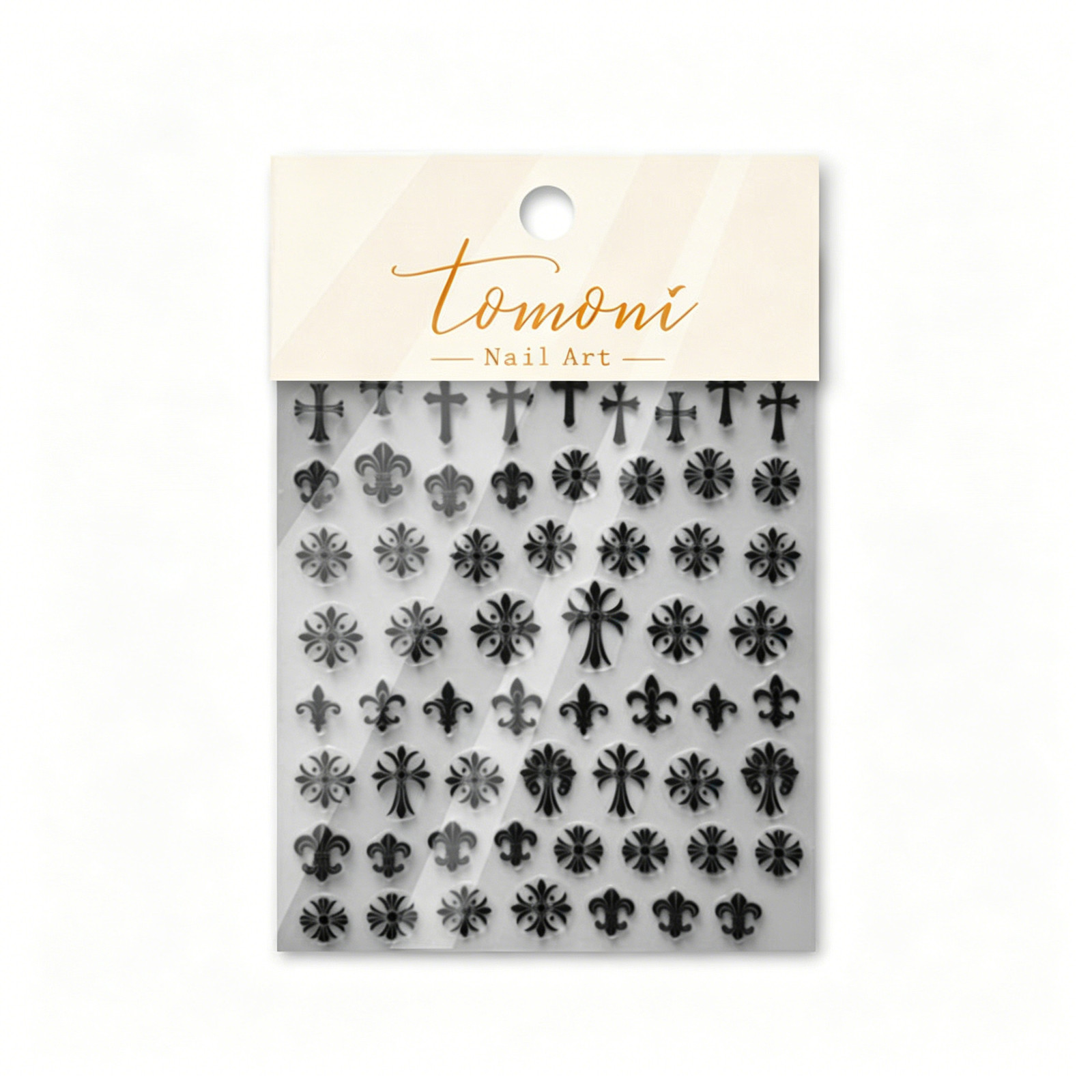 Embossed Nail Stickers Cross Retro 2026 New Gothic Dark Style Personalized Decal