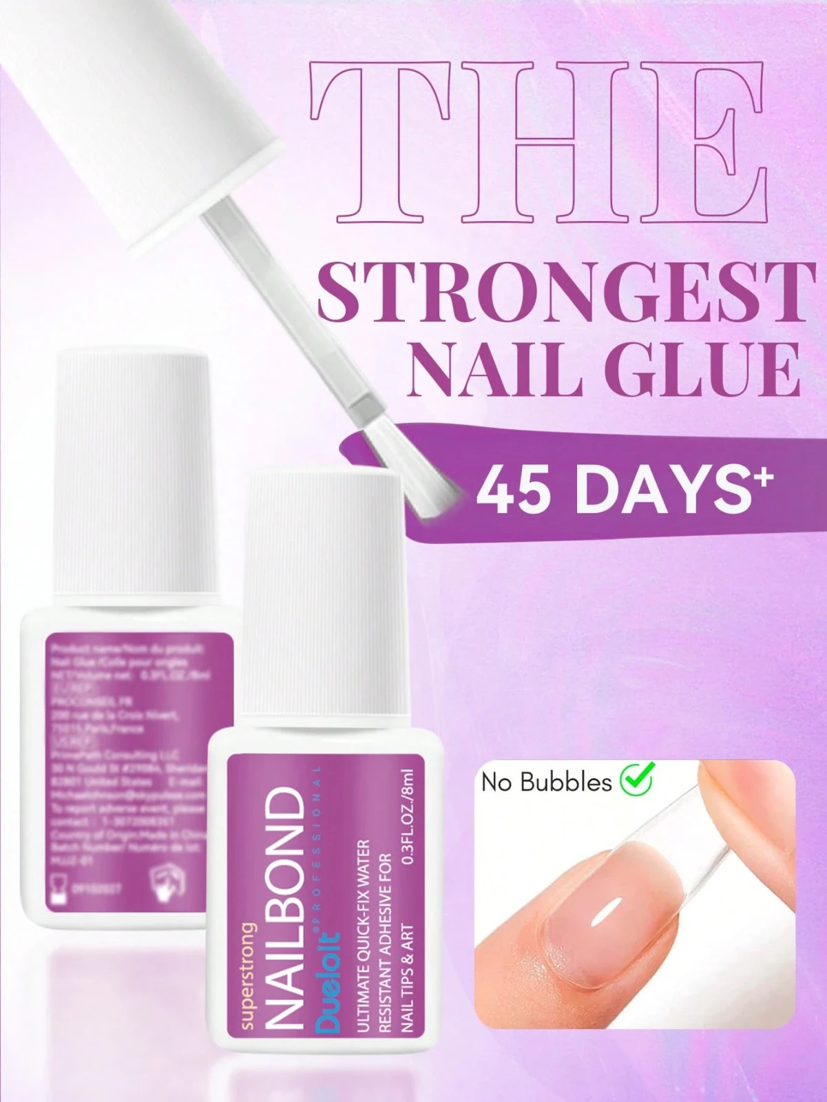 8ml Brush On Nail Glue Strong Adhesive for Acrylic Press On Nails Nail Tips