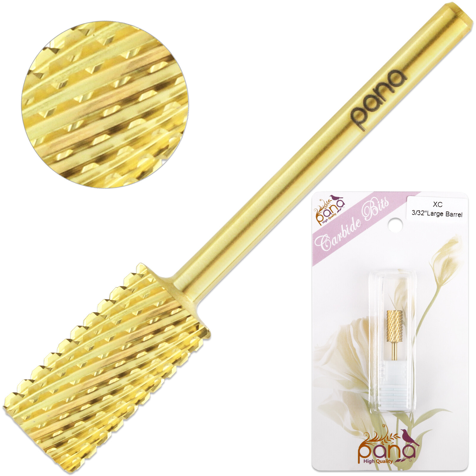 USA High Quality Nail CARBIDE Bit 3/32 Electric DRILL Gold Color XC Extra Coarse