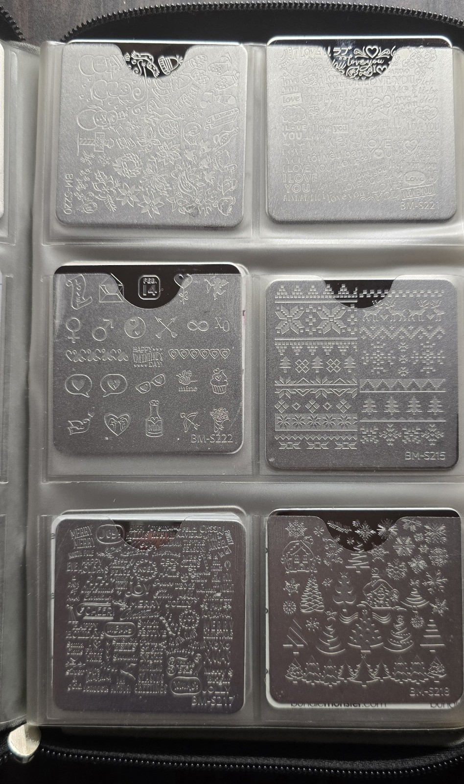 Bundle Monster Maniology B.M.C Nail Stamp Square Plates W/ Storage Binder Lot