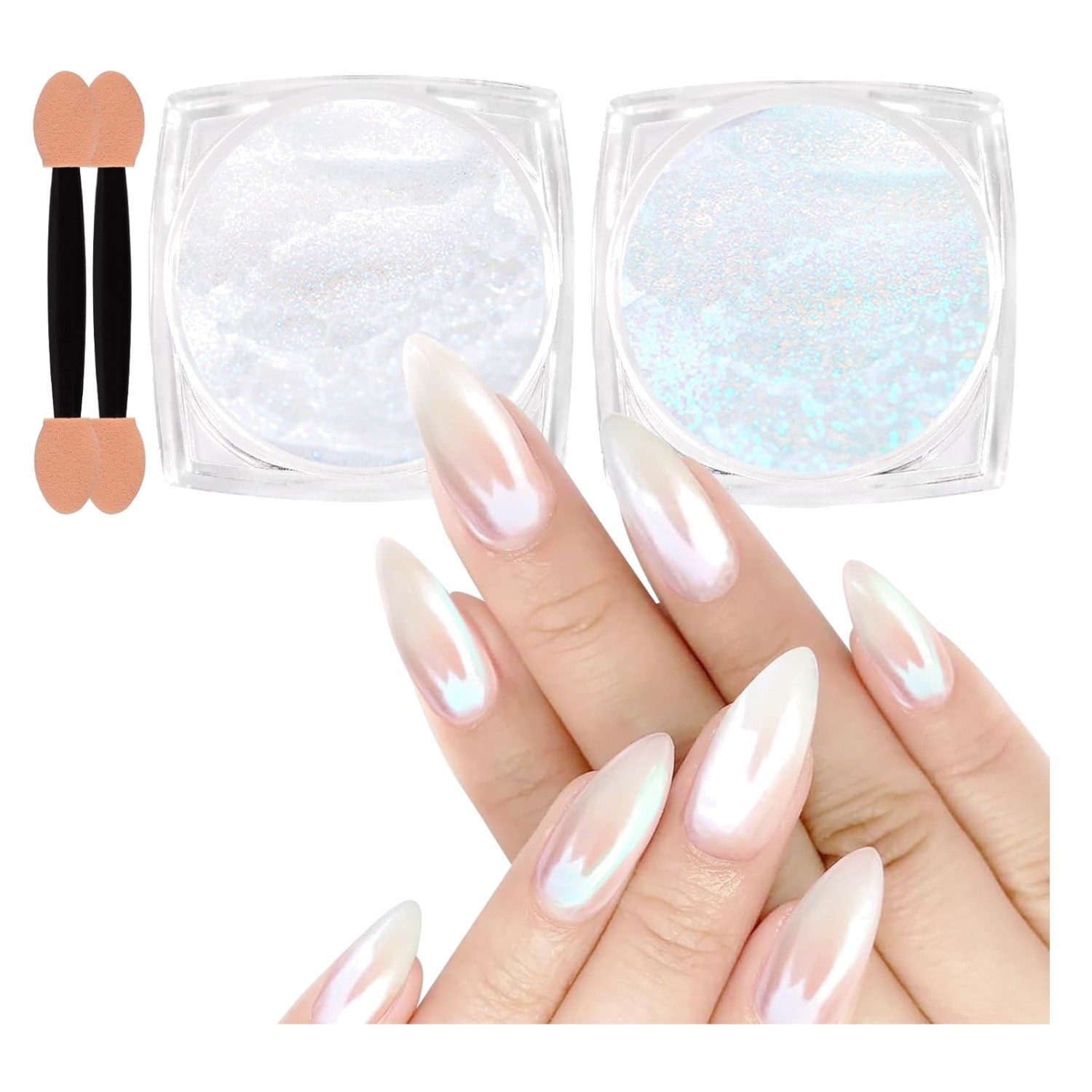 Aurora Pearl Chrome Nail Powder – Non-Toxic, Mirror Finish for All Nail Types