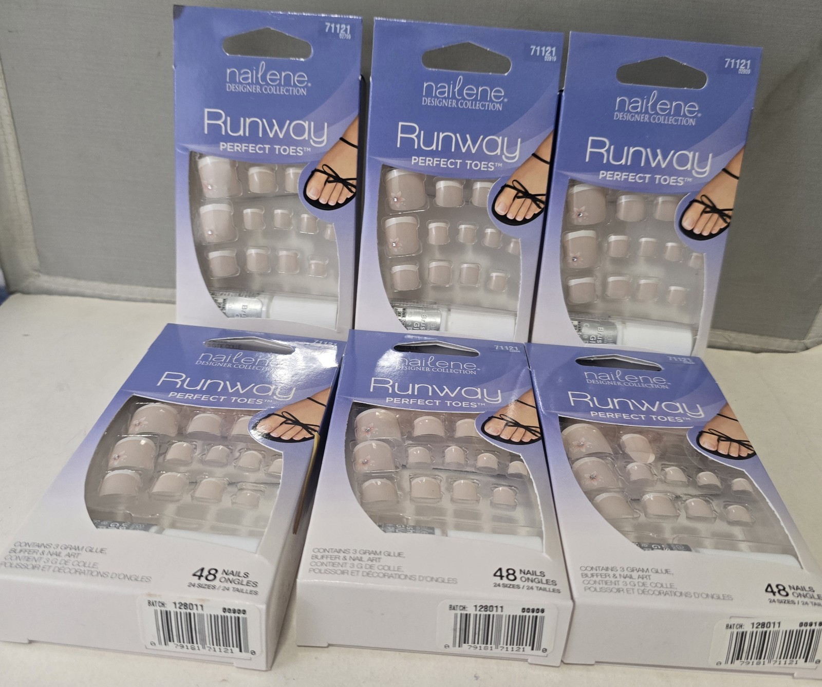 Lot Of 6×48 Nailene Designer Collection Runway Perfect Toes Toenails. Dry Glue