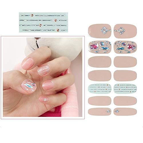 112pcs 8 Sheets Full Nail Wraps Stick on Gel Nail Polish Strips Stickers 25