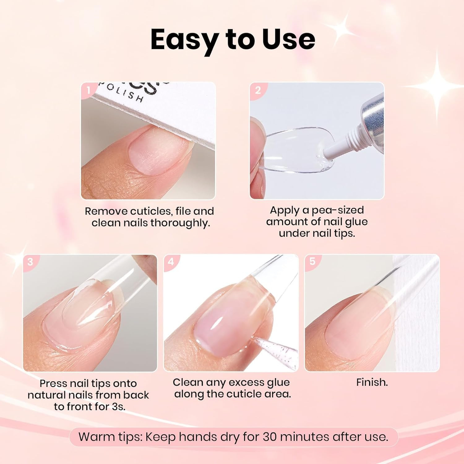 Beetles Super Strong Nail Glue for Press on Nails, No UV Light Needed, 2Pcs 10G