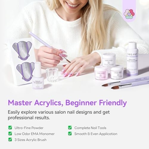 Acrylic Nail Kit for Beginners – All-In-One Set with Monomer, UV Light & Tools