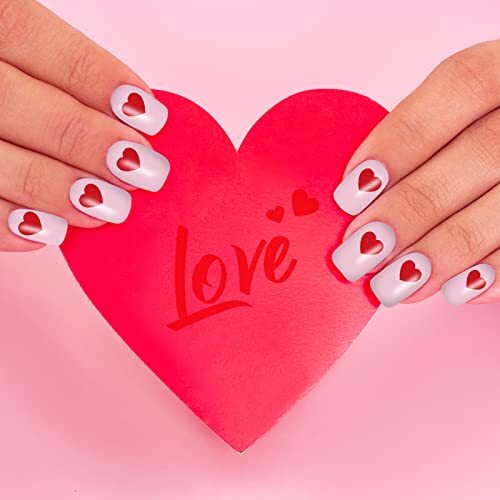 12 Sheets Valentine’s Day Nail Wraps Full Stickers 12 Sheets ，valentine’s Day