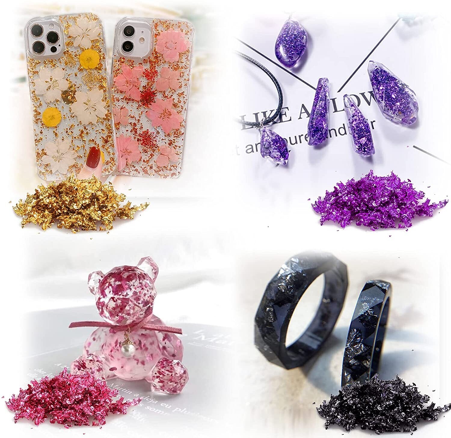 12 Pcs/Set of 12 Colors Nail Art Foil Flake Aluminum Foil Flakes Decoration