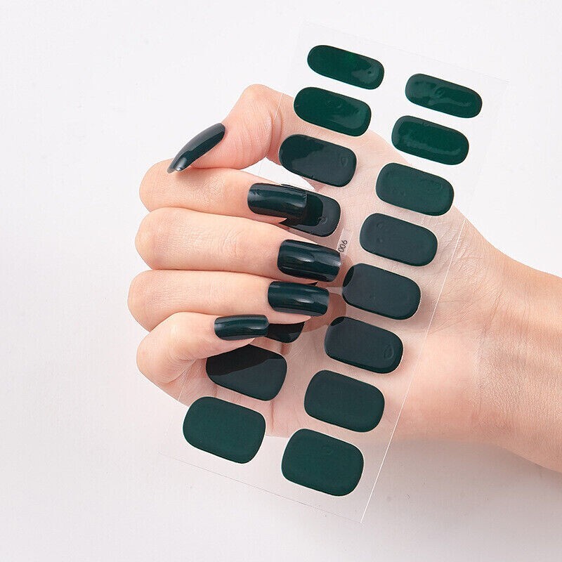 Full Size Nail Wraps Stickers Polish Manicure Art Self Stick Decor 3D Strips USA