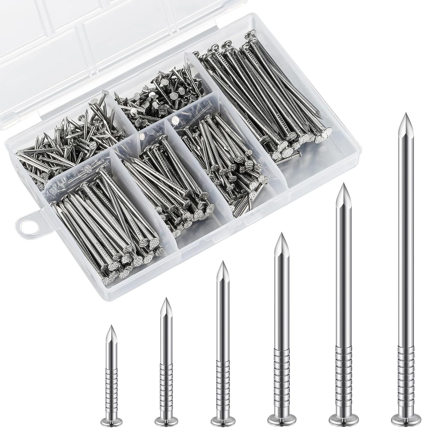 Rust-Resistant 430-Piece Stainless Steel Nails Kit: Perfect for Home and Garden