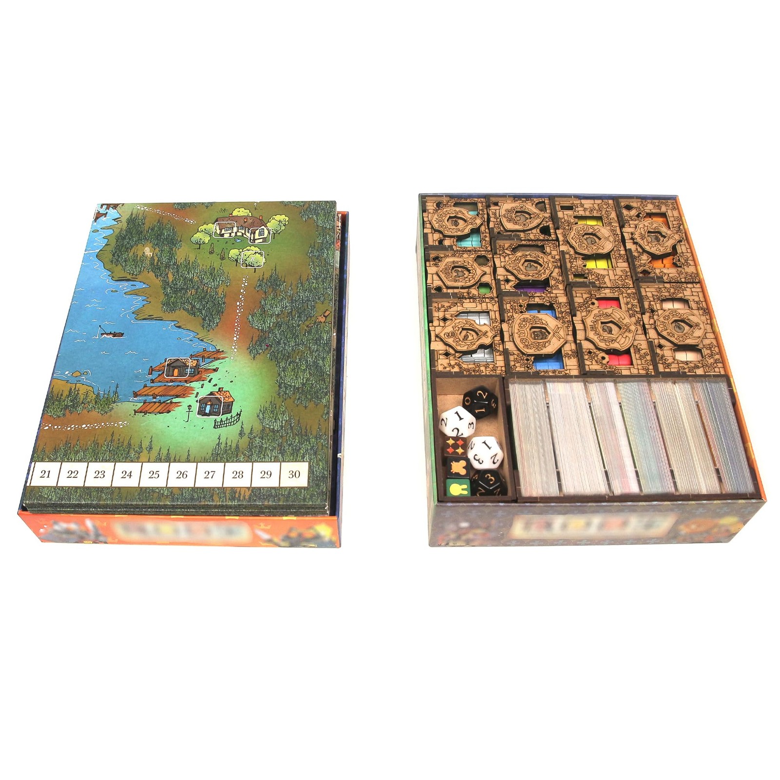 TowerRex Organizer for Root Board Game and Standard, Light Brown, Woodgrain