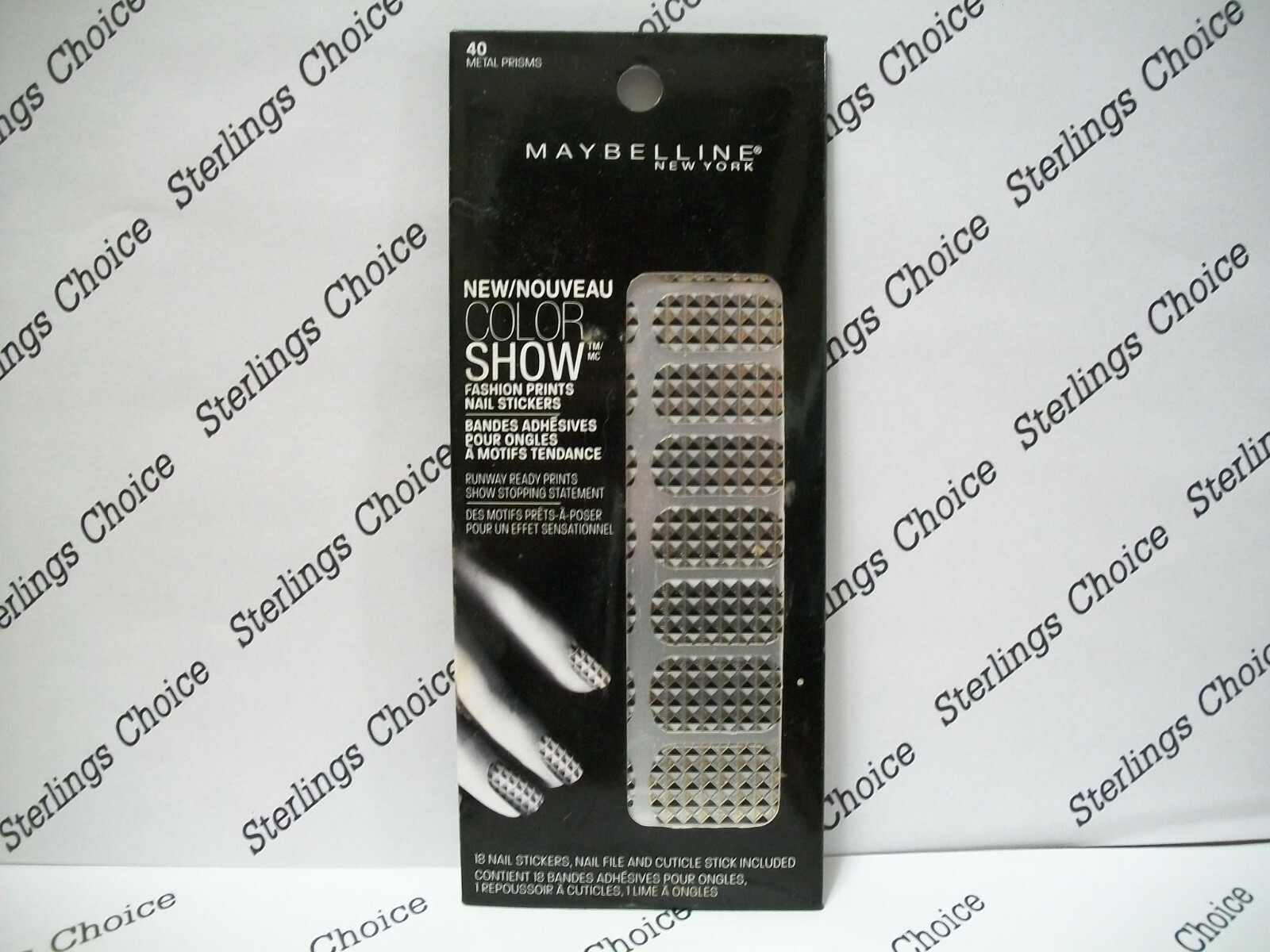 Maybelline Color Show Fashion Prints Nail Stickers #40 Metal Prisms