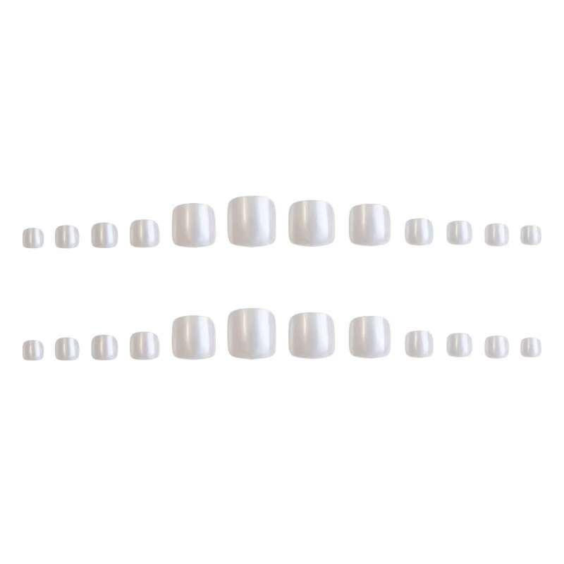 48Pcs Short Silver Mirror Chrome Press on Toe Nails Stylish Daily Party Nails