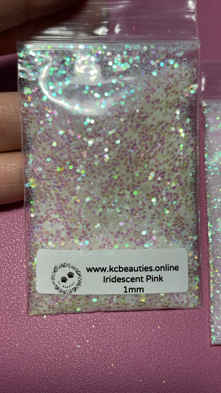 Iridescent White Pink 1MM Fine Glitter for nail acrylic gel craft US Seller 5g