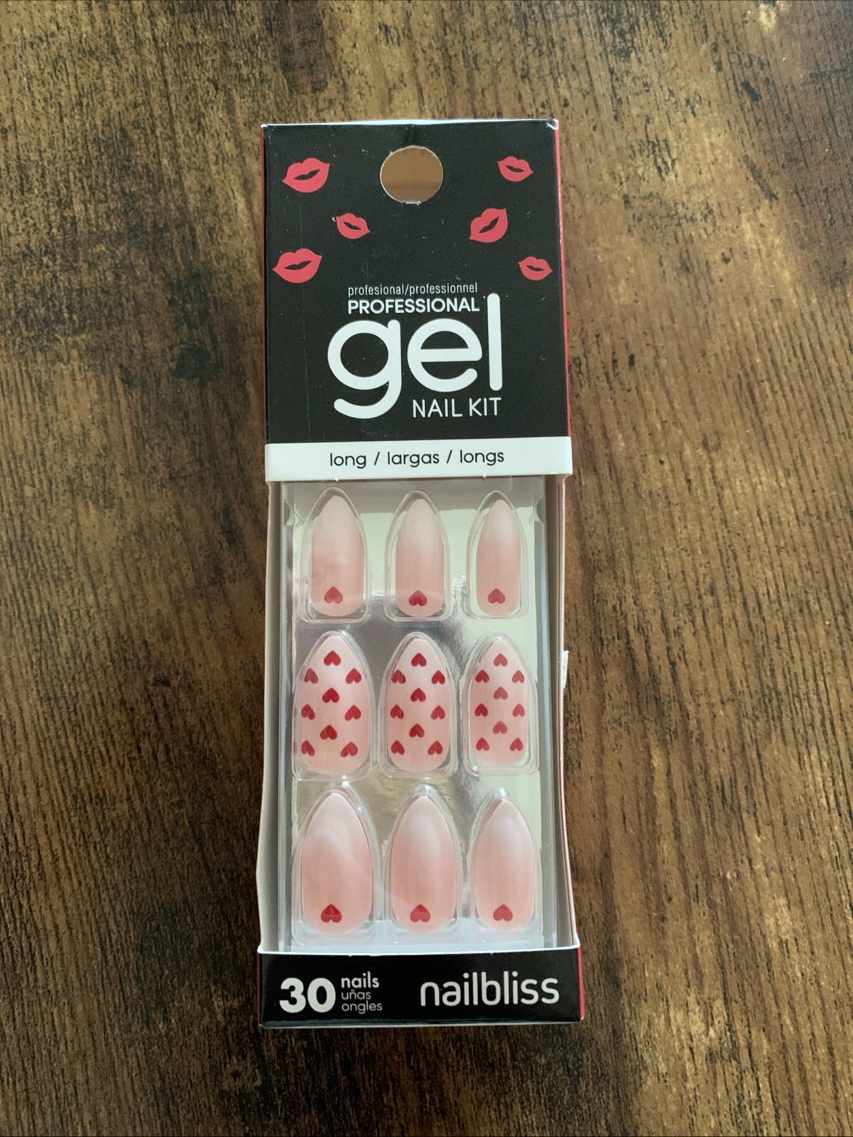 Professional Gel, Nail Kit Long Nailbliss Pink Hearts, Valentine’s Day ￼