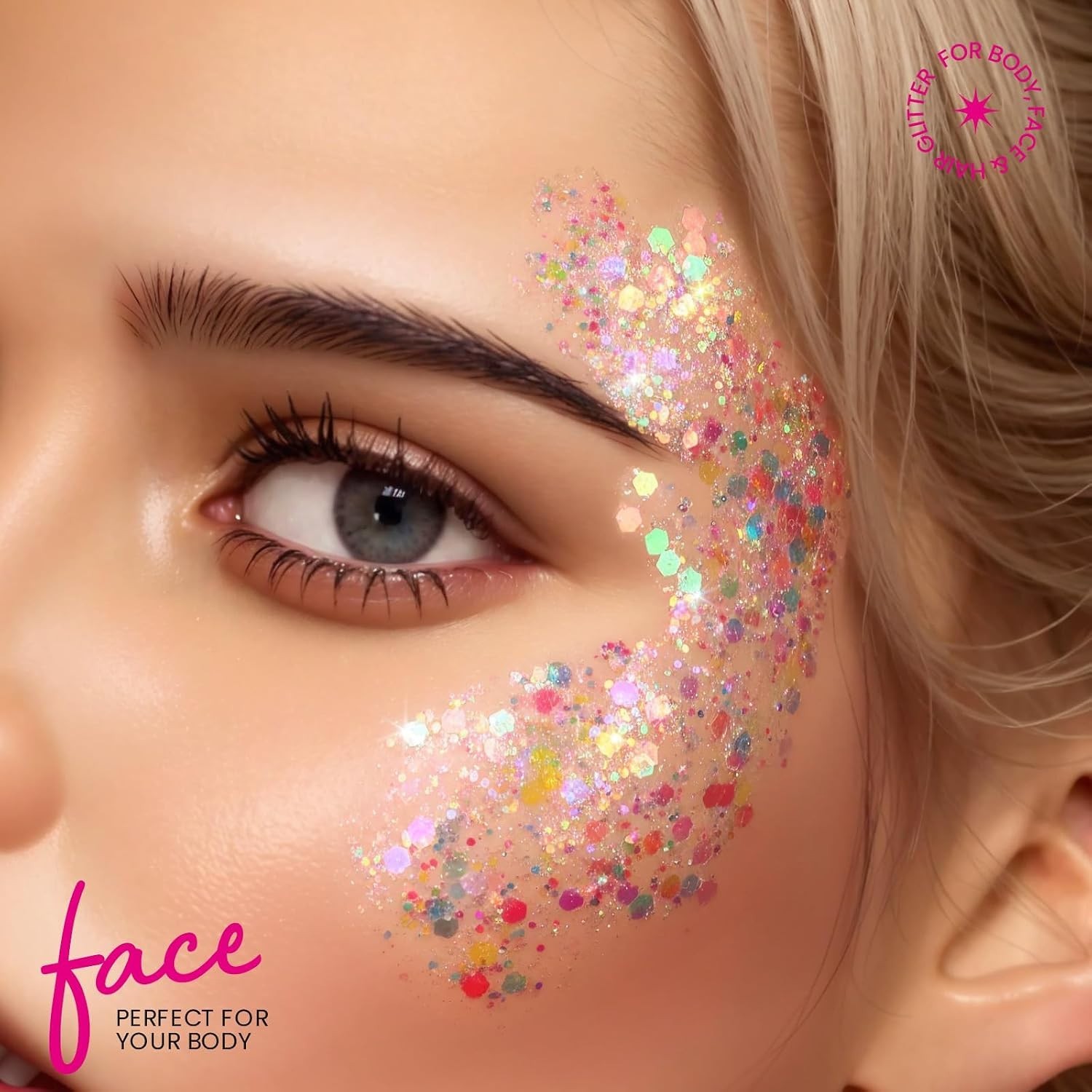 32-Pack Iridescent Glitter Flakes – Perfect for Festivals & Creative Projects
