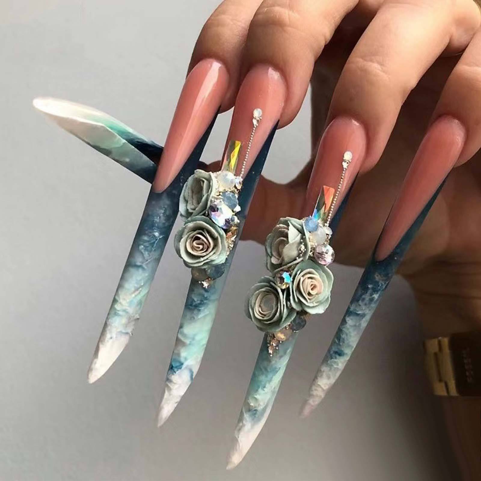 50/100Pcs Nail Forms for Extra Long Acrylic Gel Nails Nail Art Tips Extension