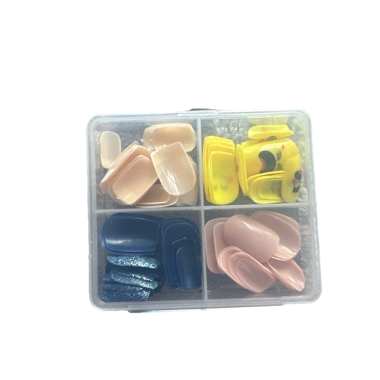 Press On Nails, French Manicure, Emoji, Blue, And Nude- Sparkles Lot Of 4