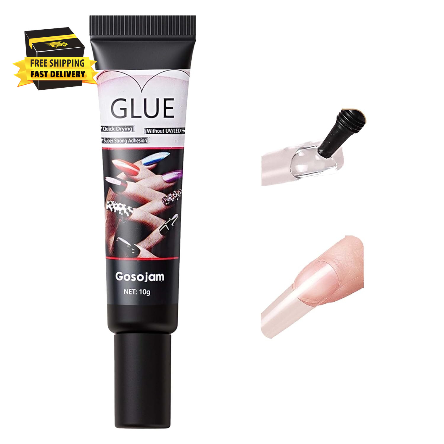 Super Strong Nail Glue for Acrylic Press-On Nails – No UV Light Needed, Fast-Dry