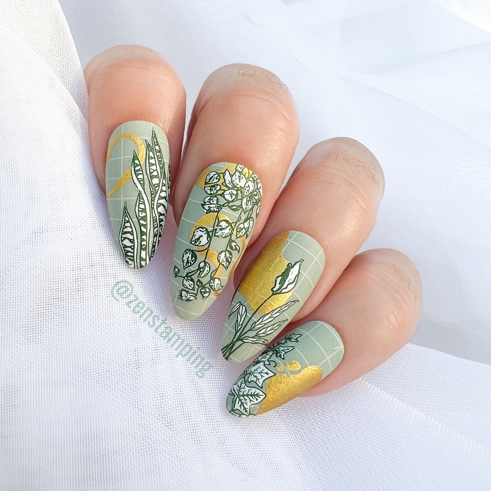 🌿🪴🌱MANIOLOGY Plant Lover M305 Nail Stamping Plate