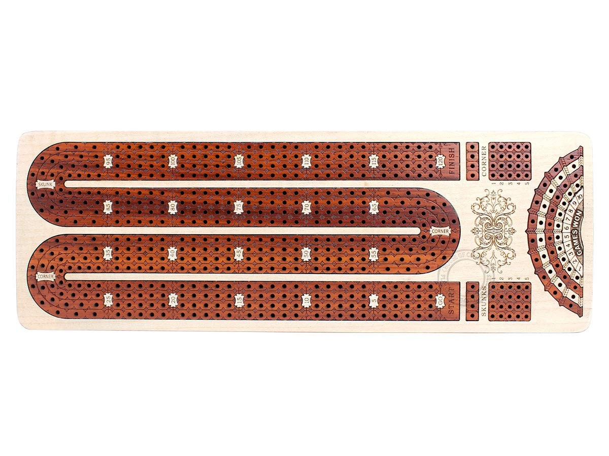 House of Cribbage – 4 Track 4.75 x 13.5 x 1.18 inches, Natural Wood Color