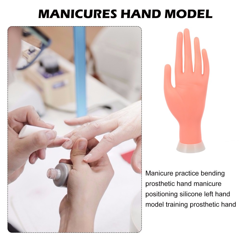 Manicure Practice Bending Hand Nail Art Hand Training Fake Model Manicure Tool