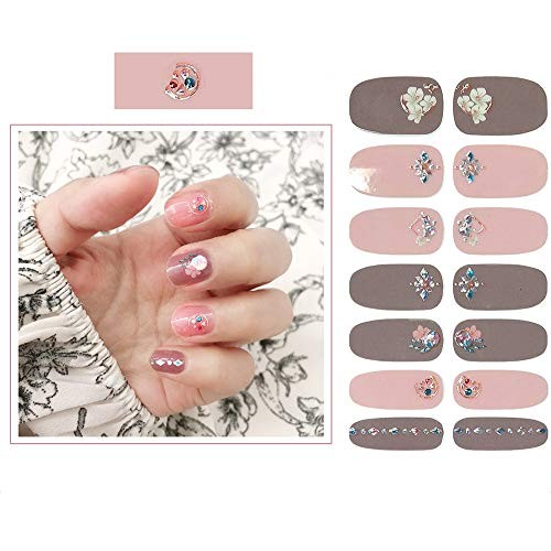 112pcs 8 Sheets Full Nail Wraps Stick on Gel Nail Polish Strips Stickers 25