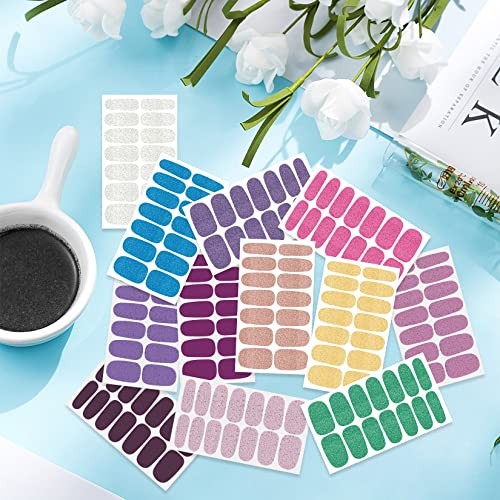 20 Sheets 280 Pcs Mix-Color Nail Style 4 Vibrant Color Glitter Fingernail