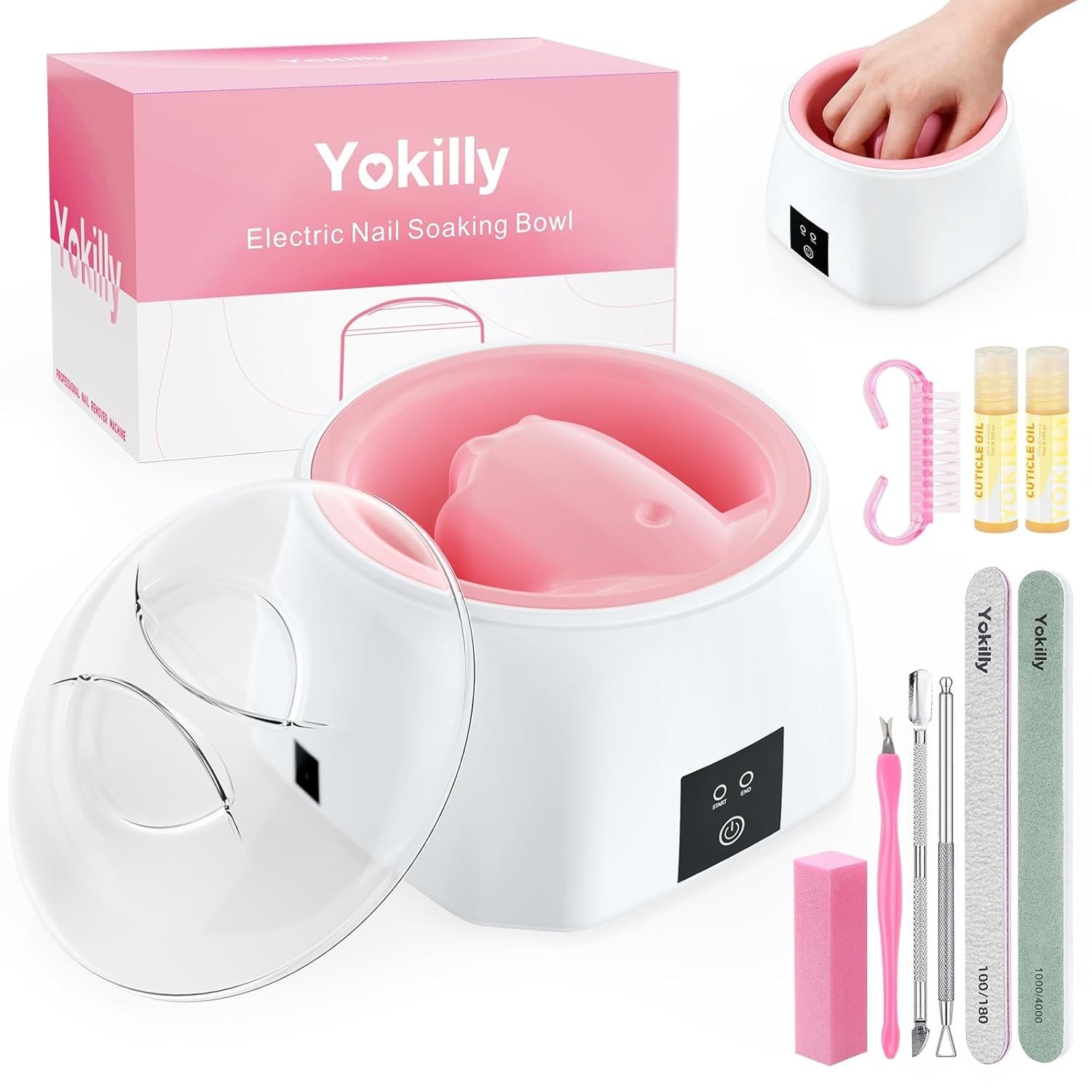Electric Nail Soaking Bowl for Fast Removal – White